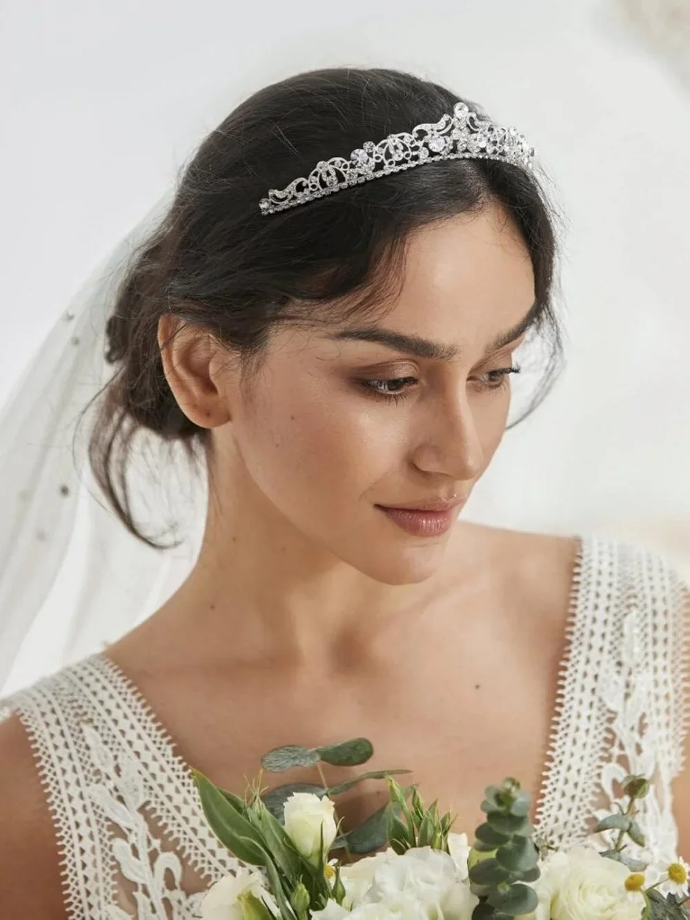 Elegant Rhinestone Bridal Tiara Crown | Wedding Headpiece for Women, Princess